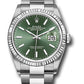 Rolex Stainless Steel And White Gold Datejust - 36 MM - Oyster Bracelet - Fluted Bezel - Mint Green Index Dial - 126234 mgio