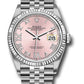 Rolex Stainless Steel And White Gold Datejust - 36 MM - Jubilee Bracelet - Fluted Bezel - Pink Diamond Roman Dial - 126234 pdr69j