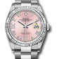 Rolex Stainless Steel And White Gold Datejust - 36 MM - Oyster Bracelet - Fluted Bezel - Pink Diamond Roman Dial - 126234 pdr69o