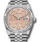 Rolex Stainless Steel And White Gold Datejust - 36 MM - Jubilee Bracelet - Fluted Bezel - Pink Jubilee Diamond Dial - 126234 pjdj