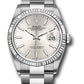 Rolex Stainless Steel And White Gold Datejust - 36 MM - Oyster Bracelet - Fluted Bezel - Silver Index Dial - 126234 sio