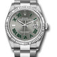 Rolex Stainless Steel And White Gold Datejust - 36 MM - Oyster Bracelet - Fluted Bezel - Wimbledon Dial - 126234 slgro