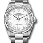 Rolex Stainless Steel And White Gold Datejust - 36 MM - Oyster Bracelet - Fluted Bezel - White Dial - 126234 wro