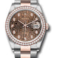 Rolex Stainless Steel And Pink Gold Datejust - 36 MM - Oyster Bracelet - Diamond Bezel - Chocolate Jubilee Diamond Dial - 126281RBR chojdo