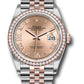 Rolex Stainless Steel And Pink Gold Datejust - 36 MM - Jubilee Bracelet - Diamond Bezel - Rose Roman Dial - 126281RBR rdr69j