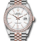 Rolex Stainless Steel And Pink Gold Datejust - 36 MM - Jubilee Bracelet - Diamond Bezel - White Index Dial - 126281RBR wij