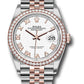 Rolex Stainless Steel And Pink Gold Datejust - 36 MM - Jubilee Bracelet - Diamond Bezel - White Roman Dial - 126281RBR wrj