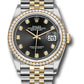 Rolex Stainless Steel And Yellow Gold Datejust - 36 MM - Jubilee Bracelet - Diamond Bezel - Black Diamond Dial - 126283RBR bkdj