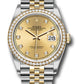  Rolex Stainless Steel And Yellow Gold Datejust - 36 MM - Jubilee Bracelet - Diamond Bezel - Champagne Diamond Dial - 126283RBR chdj