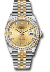 Rolex Stainless Steel And Yellow Gold Datejust - 36 MM - Jubilee Bracelet - Diamond Bezel - Champagne Diamond Dial - 126283RBR-0003
