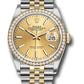 Rolex Stainless Steel And Yellow Gold Datejust - 36 MM - Jubilee Bracelet - Diamond Bezel - Champagne Index Dial - 126283RBR chij