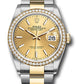 Rolex Stainless Steel And Yellow Gold Datejust - 36 MM - Oyster Bracelet - Diamond Bezel - Champagne Index Dial - 126283RBR chio
