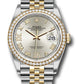 Rolex Stainless Steel And Yellow Gold Datejust - 36 MM - Jubilee Bracelet - Diamond Bezel - Silver Roman Dial - 126283RBR sdr69j
