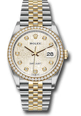 Rolex Stainless Steel And Yellow Gold Datejust - 36 MM - Jubilee Bracelet - Diamond Bezel - Silver Jubilee Diamond Dial - 126283RBR-0013