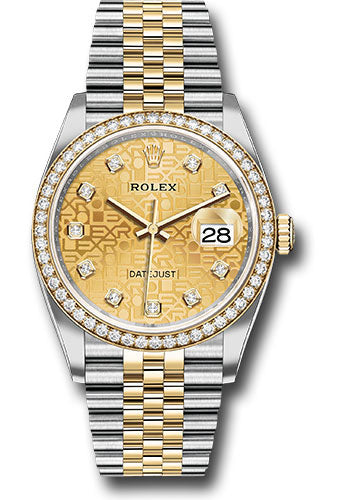 Rolex Stainless Steel And Yellow Gold Datejust - 36 MM - Jubilee Bracelet - Diamond Bezel - Champagne Jubilee Diamond Dial - 126283rbr chjdj