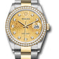 Rolex Stainless Steel And Yellow Gold Datejust - 36 MM - Oyster Bracelet - Diamond Bezel - Champagne Jubilee Diamond Dial - 126283rbr chjdo