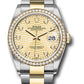 Rolex Stainless Steel And Yellow Gold Datejust - 36 MM - Oyster Bracelet - Diamond Bezel - Golden Fluted Motif Diamond Dial - 126283rbr gflmdo