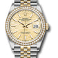 Rolex Stainless Steel And Yellow Gold Datejust - 36 MM - Jubilee Bracelet - Diamond Bezel - Golden Fluted Motif Index Dial - 126283rbr gflmij