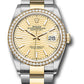 Rolex Stainless Steel And Yellow Gold Datejust - 36 MM - Oyster Bracelet - Diamond Bezel - Golden Fluted Motif Index Dial - 126283rbr gflmio
