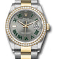  Rolex Stainless Steel And Yellow Gold Datejust - 36 MM - Oyster Bracelet - Diamond Bezel - Wimbledon Dial - 126283rbr slgro