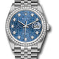 Rolex Stainless Steel And White Gold Datejust - 36 MM - Jubilee Bracelet - Diamond Bezel - Blue Jubilee Diamond Dial - 126284RBR bljdj