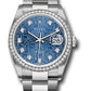 Rolex Stainless Steel And White Gold Datejust - 36 MM - Oyster Bracelet - Diamond Bezel - Blue Jubilee Diamond Dial - 126284RBR bljdo