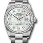 Rolex Stainless Steel And White Gold Datejust - 36 MM - Oyster Bracelet - Diamond Bezel - Mother of Pearl Diamond  Dial - 126284RBR mdo