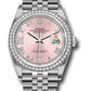 Rolex Stainless Steel And White Gold Datejust - 36 MM - Jubilee Bracelet - Diamond Bezel - Pink Diamond Roman Dial - 126284RBR pdr69j
