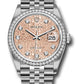 Rolex Stainless Steel And White Gold Datejust - 36 MM - Jubilee Bracelet - Diamond Bezel - Pink Jubilee Diamond Dial - 126284RBR pjdj