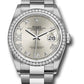 Rolex Stainless Steel And White Gold Datejust - 36 MM - Oyster Bracelet - Diamond Bezel - Silver Diamond Dial - 126284RBR sdr69o