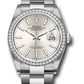Rolex Stainless Steel And White Gold Datejust - 36 MM - Oyster Bracelet - Diamond Bezel - Silver Index Dial - 126284RBR sio