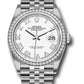 Rolex Stainless Steel And White Gold Datejust - 36 MM - Jubilee Bracelet - Diamond Bezel - White Roman Dial - 126284RBR wrj