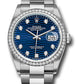  Rolex Stainless Steel And White Gold Datejust - 36 MM - Oyster Bracelet - Diamond Bezel - Blue Fluted Motif Diamond Dial - 126284rbr blflmdo