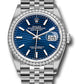 Rolex Stainless Steel And White Gold Datejust - 36 MM - Jubilee Bracelet - Diamond Bezel - Blue Fluted Motif Index Dial - 126284rbr blflmij