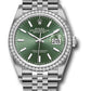 Rolex Stainless Steel And White Gold Datejust - 36 MM - Jubilee Bracelet - Diamond Bezel - Mint Green Index Dial - 126284rbr mgij