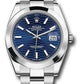 Rolex Stainless Steel Datejust 41 Date Watch - 41 MM - Oyster Bracelet - Smooth Bezel - Blue Fluted Dial - 126300 blflmio