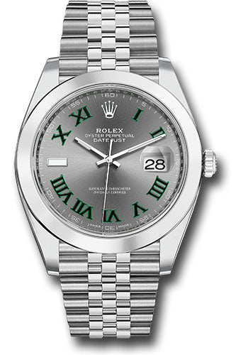 Rolex Stainless Steel Datejust 41 Date Watch - 41 MM - Jubilee Bracelet - Smooth Bezel - Wimbledon Dial - 126300 slgrj