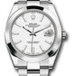 Rolex Stainless Steel Datejust 41 Date Watch - 41 MM - Oyster Bracelet - Smooth Bezel - White Dial - 126300 wio