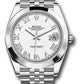 Rolex Stainless Steel Datejust 41 Date Watch - 41 MM - Jubilee Bracelet - Smooth Bezel - White Roman Dial - 126300 wrj