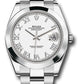 Rolex Stainless Steel Datejust 41 Date Watch - 41 MM - Oyster Bracelet - Smooth Bezel - White Roman Dial - 126300 wro