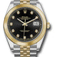 Rolex Stainless Steel and Yellow Gold Datejust 41 Date Watch - 41 MM - Jubilee Bracelet - Smooth Bezel- Black Diamond Dial - 126303 bkdj