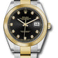 Rolex Stainless Steel and Yellow Gold Datejust 41 Date Watch - 41 MM - Oyster Bracelet - Smooth Bezel - Black Diamond Dial - 126303 bkdo