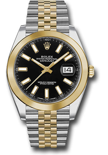 Rolex Stainless Steel and Yellow Gold Datejust 41 Date Watch - 41 MM - Jubilee Bracelet - Smooth Bezel- Black Dial - 126303 bkij