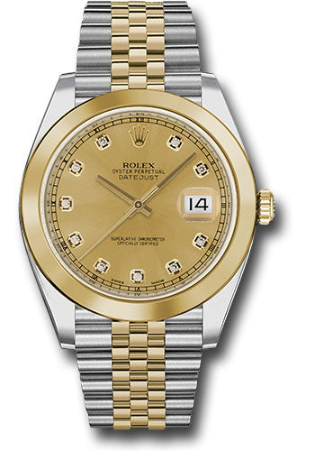 Rolex Stainless Steel and Yellow Gold Datejust 41 Date Watch - 41 MM - Jubilee Bracelet - Smooth Bezel- Champagne Diamond Dial - 126303 chdj