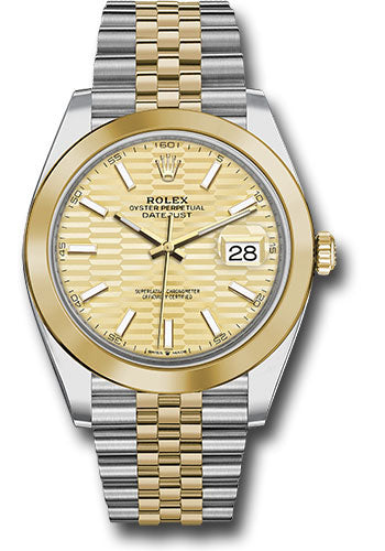 Rolex Stainless Steel and Yellow Gold Datejust 41 Date Watch - 41 MM - Jubilee Bracelet - Smooth Bezel- Golden Fluted Dial - 126303 gflmij