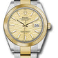 Rolex Stainless Steel and Yellow Gold Datejust 41 Date Watch - 41 MM - Oyster Bracelet - Smooth Bezel - Golden Fluted Dial - 126303 gflmio