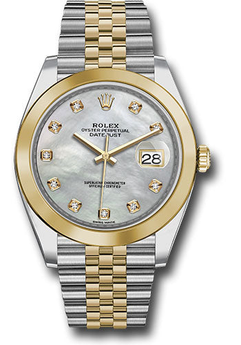 Rolex Stainless Steel and Yellow Gold Datejust 41 Date Watch - 41 MM - Jubilee Bracelet - Smooth Bezel- Mother Of Pearl Diamond Dial - 126303 mdj