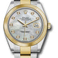 Rolex Stainless Steel and Yellow Gold Datejust 41 Date Watch - 41 MM - Oyster Bracelet - Smooth Bezel - Mother Of Pearl Diamond Dial - 126303 mdo