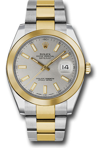 Rolex Stainless Steel and Yellow Gold Datejust 41 Date Watch - 41 MM - Oyster Bracelet - Smooth Bezel - Silver Dial -  126303 sio