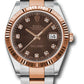 Rolex Stainless Steel and Pink Gold Datejust 41 Date Watch - 41 MM - Oyster Bracelet - Fluted Bezel - Chocolate Diamond Dial - 126331 chodo